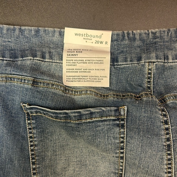 Westbound Denim - 69.  NWT westbound high rise skinny pull on jegging size 20 w R